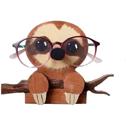Wooden Glasses Holder, Animal Shape Spectacle Stand, 3D Wooden Puzzle Eyeglasses Stand , Sunglasses Display Rack for Home Office Desk Decor Accessories (Sloth) Cover