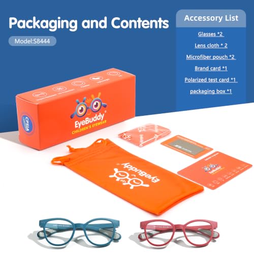 Image of EYEBUDDY Blue Light Glasses for Kids Boys Girls,Computer Gaming Bluelight Glasses,Fake Glasses for Ages 2-12