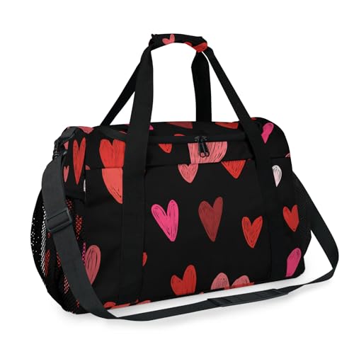 Love Pink White Graffiti Travel Duffel Bag Weekender Overnight Bags for Women Men Foldable Waterproof Tote Bag with Trolley Sleeve2