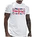 Sportshirts Herren Männliches Sommer-England-Flaggen-Druck-T-Shirt Bluse Rundhals-Kurzarm-Oberteile T-Shirt Tops Herren Teenager