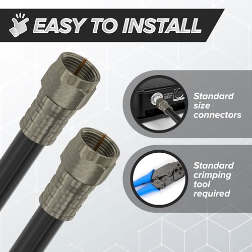 50 conectores crimpeables F-type para cable coaxial RG6 miniatura 6