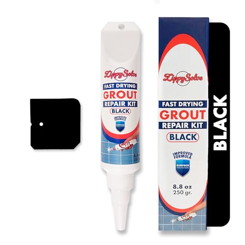 Image of Tile Grout, Repair Kit, Restore & Renew Tile Joints Line, Fast Drying Tile Grout Paint Squeeze Tube for Bathroom Shower Kitchen Floor, Waterproof (8.8 oz, Black)
