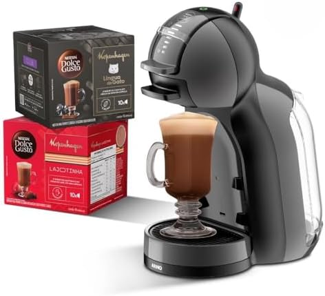 Kit Cafeteira Dolce Gusto Mini Me Preta 110v + Bebidas Kopenhagen