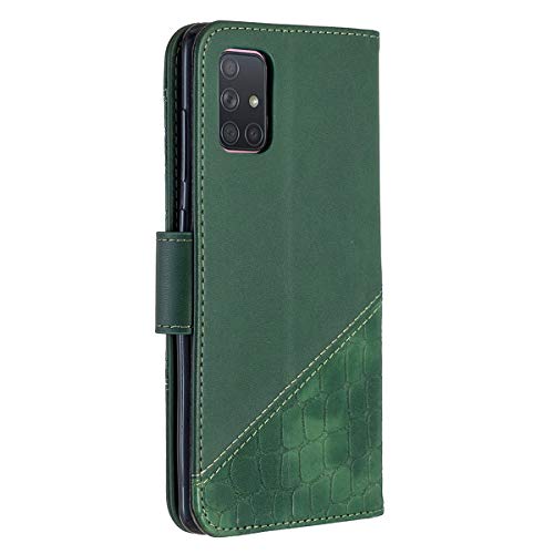 MOONCASE Capa para Galaxy A71, capa carteira de couro PU luxuosa à prova de choque fecho magnético c