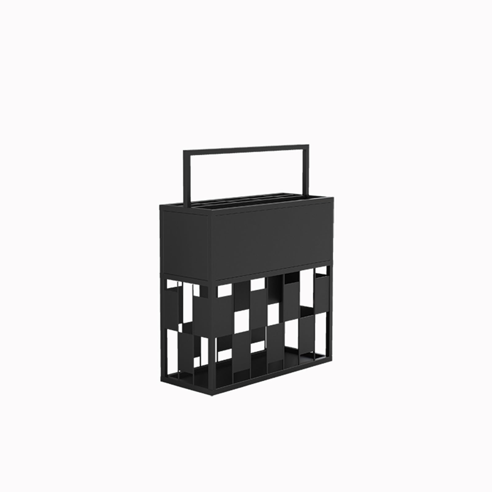 GYRAZXS Commercial Metal Umbrella Stand - Large Capacity Square Umbrella Holder for Entryway & Hotel - Durable Metal Storage Rack for Umbrellas - Black Finish