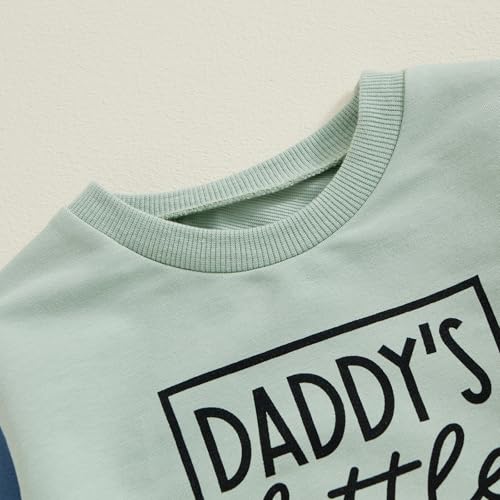 Toddler Baby Boy Outfit Daddy's Little Man Contrast Color Long Sleeve Sweatshirt Pants Cute Fall Winter Clothes3