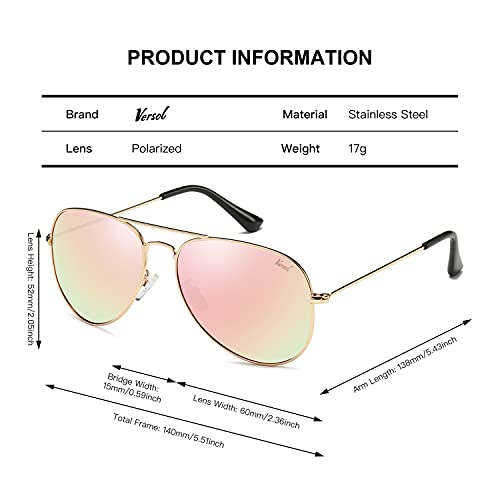 Image of Aviator Sunglasses for Men Women, Polarized Mirrored UV400 Lenses, Lightweight & Classic for Driving & Outdoors