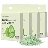 FUKUMARU Tofu Katzenstreu 10,8 kg - Klumpendes Katzenstreu, Geruchsbekämpfung mit grünem Teearoma, staubfrei und leicht klumpend, spülbar in der Toilette.