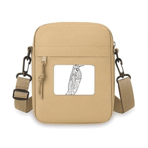 Sac à bandoulière pour téléphone portable motif pingouin mignon avec bandoulière réglable