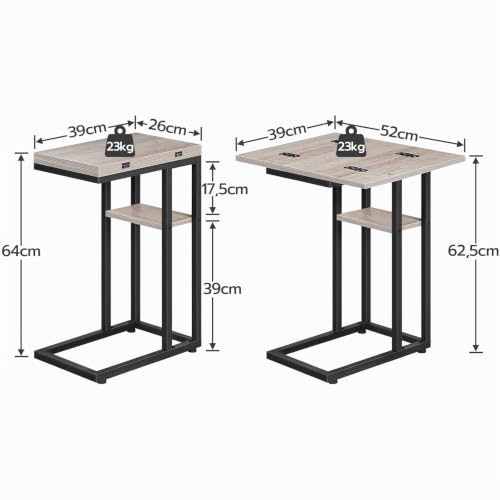 HOOBRO Beistelltisch, Klappbarer Sofatisch, C Form, Couchtisch – Ansicht 3
