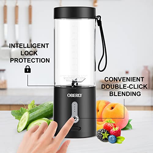 Blend Portable Blender Jet For Shakes And Smoothies, Oberly Personal Travel Blender For Protein With 4000Mah Usb Rechargeable Battery, Crush Ice, Frozen Fruit And Drinks, 18 Oz Mini Travel Cup #TOP3
