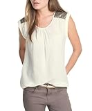  ESPRIT Damen Bluse 063EE1F032, Gr. 38 (M), Weiß (104 Almond)