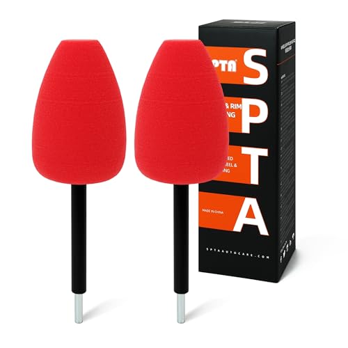 SPTA Metal Polishing Tool Auto Cylindrical Metal Polish Buffing Polishing Ball Drill Buffing Sponge Pads Buffing Wheel for Drill Foam Sponge Buffing for Automotive Car Wheel Hub Care