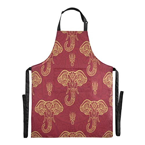 Kigai G308514179P607C647S1333 Indian Elephants Bib Aprons cover