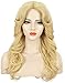karlery Women 70s Feathered Wig Long Blonde Wave Disco Wig Vintage Costume Wig for Party Fashion Accessory