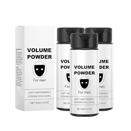 Polvo de textura para hombres, polvo de pelo natural para volumen y textura, fácil de aplicar, fuerte agarre sin residuos, estilo masculino durante todo el día, para peinados de hombres (40 g, 3