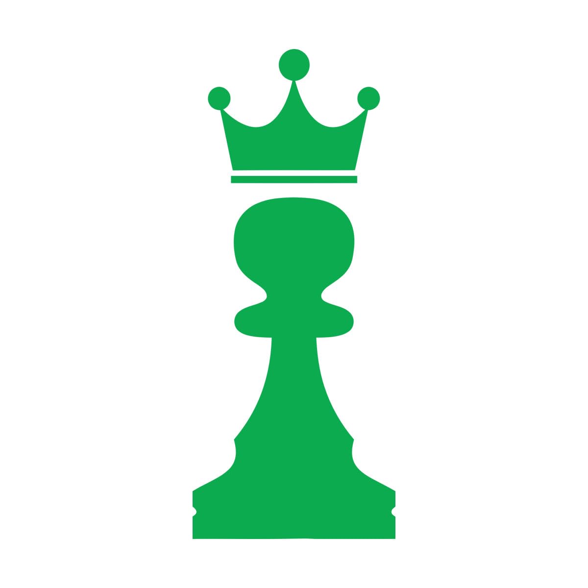 Wall Vinyl Sticker Decor Crown Chess Piece Club Intellectual Game 22x51.3cm Do not Damage the wall Surface Small Green โ image 1