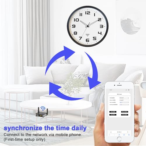 Horloge murale à piles Wi-Fi design sobre et lisibilité parfaite - 7