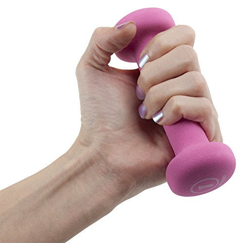 Set Of 2 Body Sculpting Hand Weights - Soft Neoprene Coated Dumbbell Set - Supplies For Exercise, Workout, Weight Loss, Body Building, & Physical Therapy - For Men, Women, Seniors, Teens, And Y (1 Lb) #TOP3