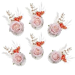 6pcs Pink Wrist Corsages