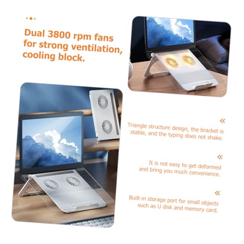 Base portátil para laptop con ventiladores dobles y soporte ajustable miniatura 5