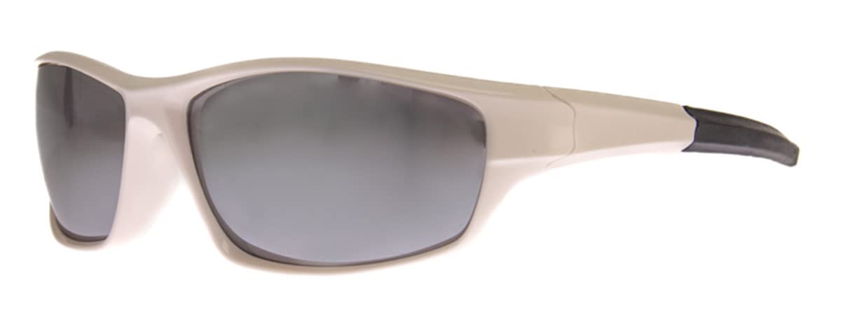 Photo 1 of A.J. Morgan Sporty Wrap Unisex Sunglasses Rectangular White/Mirror 64 Millimeters