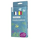 Window Art Kreidemarker: 5 Kreidemarker (Weiß, Gelb, Blau, Grün, Pink) mit über 40 Motiv-Vorlagen zum Download