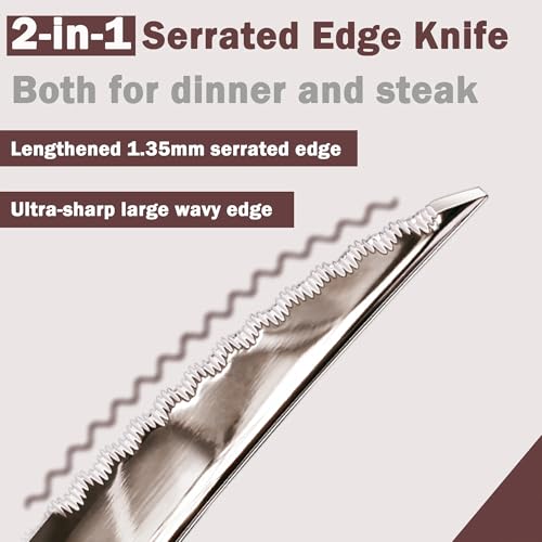 Image of Sterling Silver French Style Sterling Silverware Set | 20-Piece Hammered Flatware with 2-in-1 Serrated Knife | Stainless Steel Cutlery Set | Perfect for Home, Restaurant & Luxury Gifting