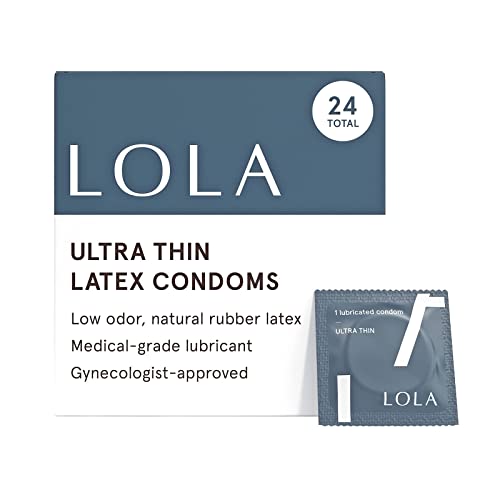 Lola Ultra Thin Latex Condoms - Ultra Thin Condoms With Silicone Based Lube, Sexual Wellness Condoms With Intimate Lubricant, 24 Count #TOP30