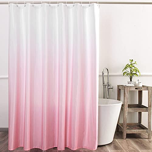 YI & ZE Pink Ombre Shower Curtain Set for Bathroom, 72" W x 96" L by YI & ZE - Used condition - US$21.29