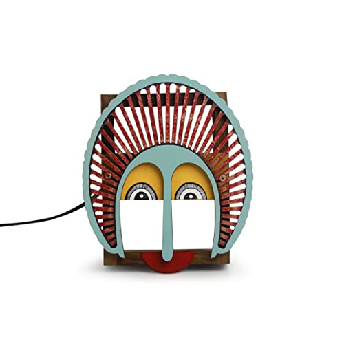 Image of ExclusiveLane Wooden Wall Lamp Wall Lights for Living Room | 'Gleeful Smile' Sheesham & Pine Wood Handpainted Decorative Wall Hanging Light for Home Decor (9 Inch, Without Bulb)