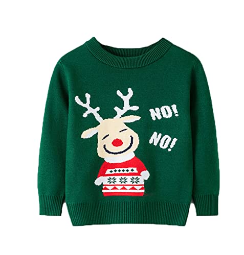 Image of HILEELANG Toddler Boy Girl Christmas Sweater Pullover Reindeer Elk Snowman Sweatshirts Tops