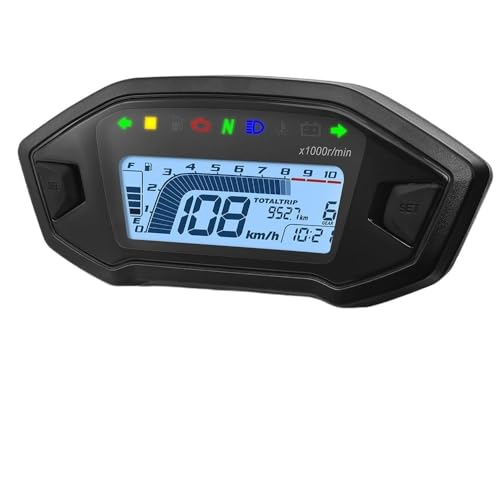 オートバイスピードメーター ユニバーサル 1/2/4 気筒オートバイ用ディスプレイタコメーター 走行距離計 タコメーター デジタルセンサーダッシュボードゲージ付き