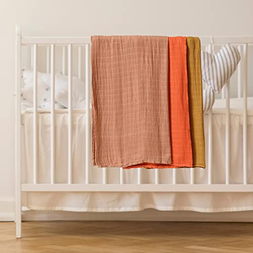 Baby Muslin Swaddle Blankets - Baby Swaddle Blanket For Baby Girl And Baby Boy, Soft Organic Bamboo Cotton Muslin Blanket, Light Breathable, Swaddle Wrap Receiving, 2 Pack, 47 X 47 Inches #TOP5