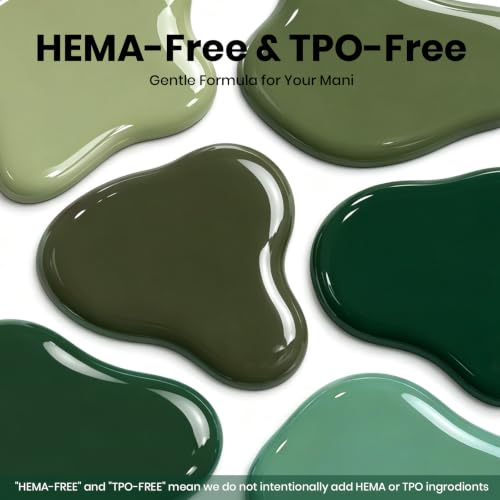 Image of beetles Green Gel Polish Set, 6 Olive Sage Forest Green Colors Gel