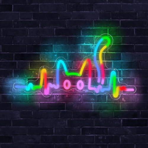 Image of RGB Cat Neon Sign, Kitty LED Neon Light with 10 Colors, Scrolling Color Changing & 4 Flashing Modes, USB Powered Neon Wall Decor for Bedroom, Gamer Room, Girls, Teens, Cat Lover Gifts(17.72 x 9.45 inch)