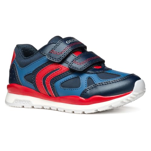 Geox J Pavel D, Scarpe da Ginnastica, Navy/Red, 26 EU