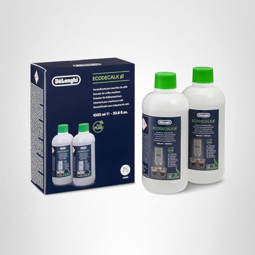 De'Longhi EcoDecalk DLSC502, Détartrant pour Cafetières et Machines Expresso Broyeur, 2 x 500 ml
