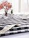 Nobildonna 55Inch Gingham Checkered Tablecloth, Black & White Checker, Round Lace Polyester Tablecloth