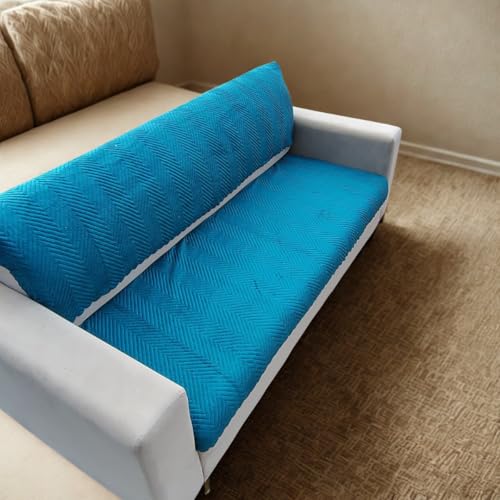 Image of Homerz Premium Velvet Sofa Cover Panel | Soft & Velvety Fabric | Rich Vibrant Colours | Sofa Protector for Living Room (Teal, 7 (3+2=2) Seater, Seat Cover with Backrest)