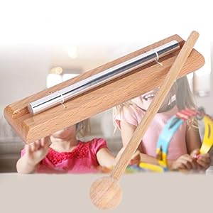Cryfokt Chime Xylophone en Aluminium pour Enseignants, Maillet en Bois, Thérapie Sonore, Méditation pour Amateurs de Musique, Métal et Hêtre