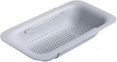 Miniatura 7 de Colador plegable multiusos  Cesta coladora sobre el fregadero  Lavar, drenar y secar  Extensible 14.5-19.5 pulgadas  Negro