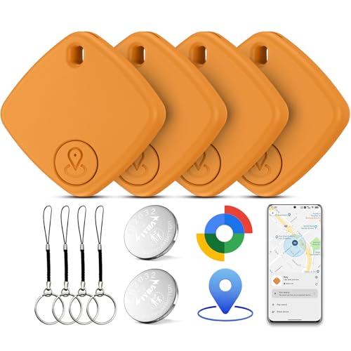 #Commissioniguadagnate<br>Air Tracker Tag Android 4 Pezzi Bluetooth Smart Tag Localizzatore Compatibile con Google Find Hub(Solo Android) IP67 Impermeabile Smart Tracker Chiavi per Bagagli Valigie Portafogli