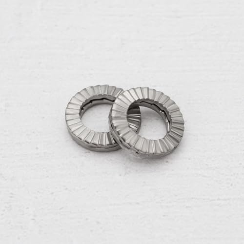 ECSiNG 20 Stück M6 Keilscheiben aus Manganstahl Doppelstapel-Sicherungsscheiben Außendurchmesser 10,8 Mm Dicke 2 Mm Zur Druckverteilung von Schrauben Und Muttern