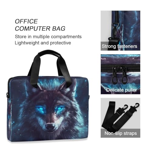 Bolsa para portátil Alaza Blue Eyed Wolf con correa miniatura 5