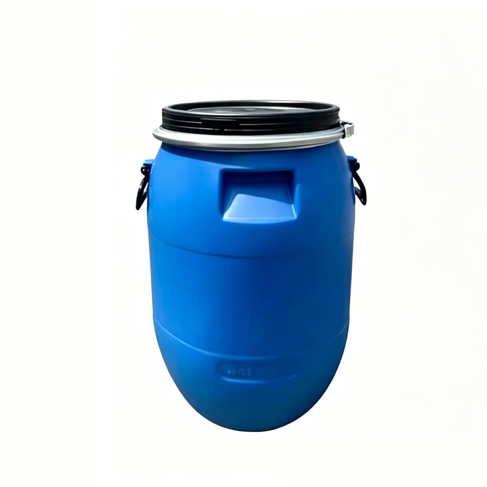 GZHERVICES 50L Shipping Barrel, Plastic Drum With Lid Locking Ring Seal, Leak-Proof Fermentation & Storage Container, Suitable For Both Home And Industrial Use