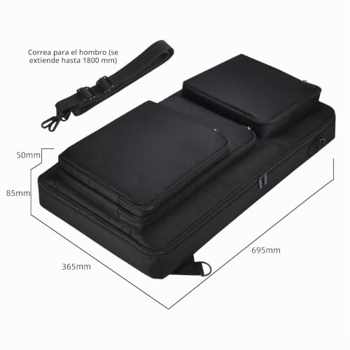 Miniatura 3 de Yaowanguan Controladores De Dj Fundas Estuches Para Pioneer Dj Ddj-Flx6 Ddj Sx Sx2 Sx3, Estuche De Viaje Portátil De Repuesto Con Correa De Transporte Y Hombro, Bolsas Para Accesorios Negro
