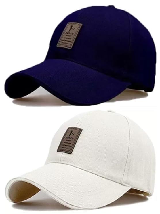 Image of rytoria Combo 3 Pcs Cap for Men and Women Unisex Cotton Caps Adjustable Strap Free Size Summer Sports Cricket Gym Dance
