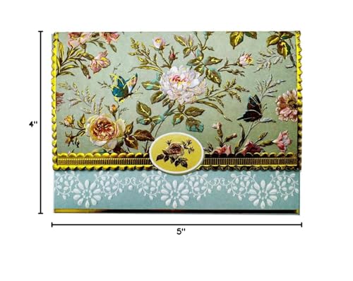 Image of Poster Foundry Set of 3 - Garden Butterfly Boxed Note Cards by Carol Wilson. 10 embossed 4x5 Die-Cut Notecards and Matching Envelopes in Decorative Gift Box with Magnetic Flap. NCP2363