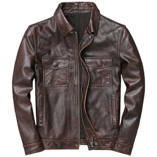 Veste de motard pour homme en similicuir aspect vieilli et finitions premium